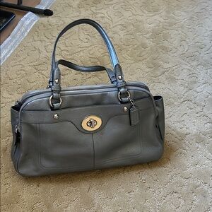 Coach Factory silver leather bag